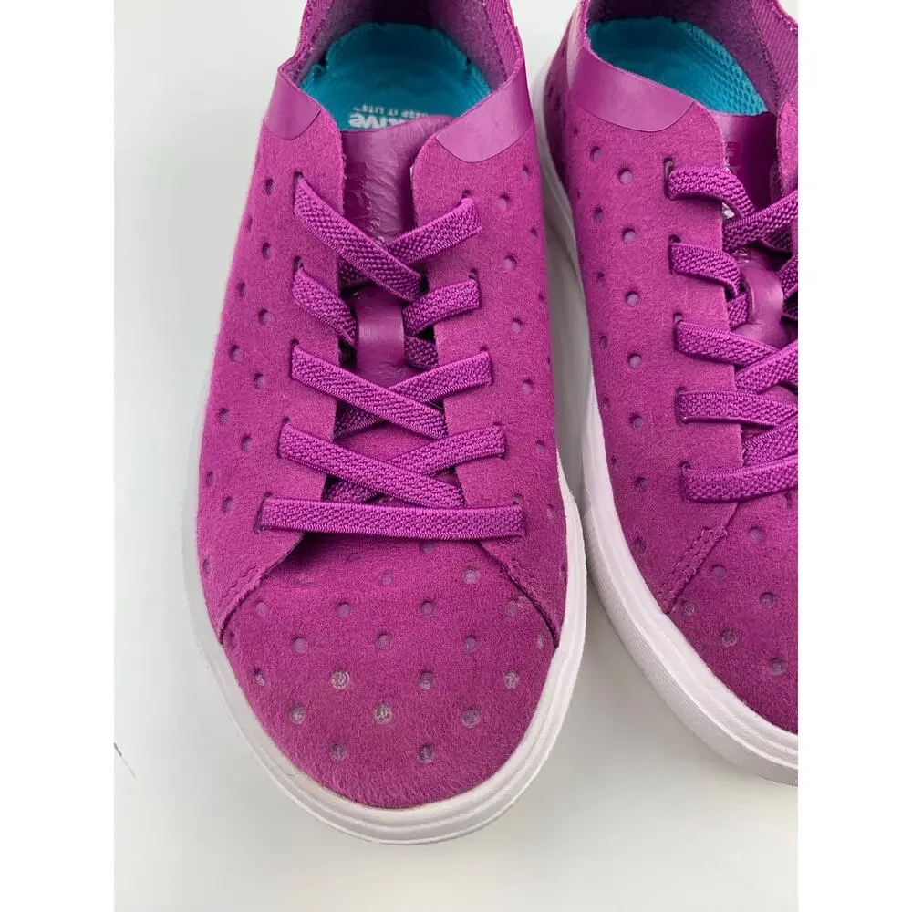 Native Kids Monaco Low Top Sneakers Purple Lace Up Lightweight Shoes Size 11